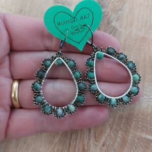 Green Teardrop Earrings